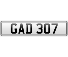 GAD 307 - Number Plate For Sale